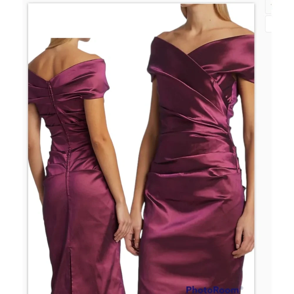 ❤️❤️ RICKIE FREEMAN FOR TERI JON
Off-Shoulder Ruched Taffeta Gown❤️❤️